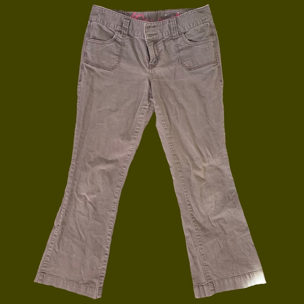 brown low waited pants